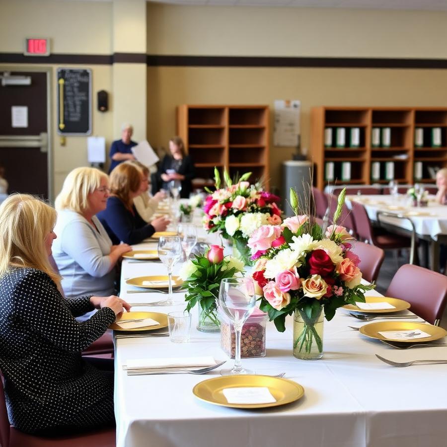 Teacher appreciation luncheon table setting